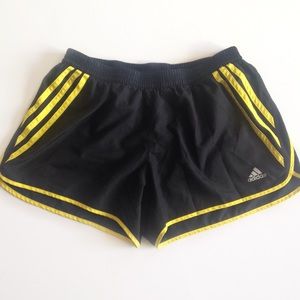 adidas black yellow shorts